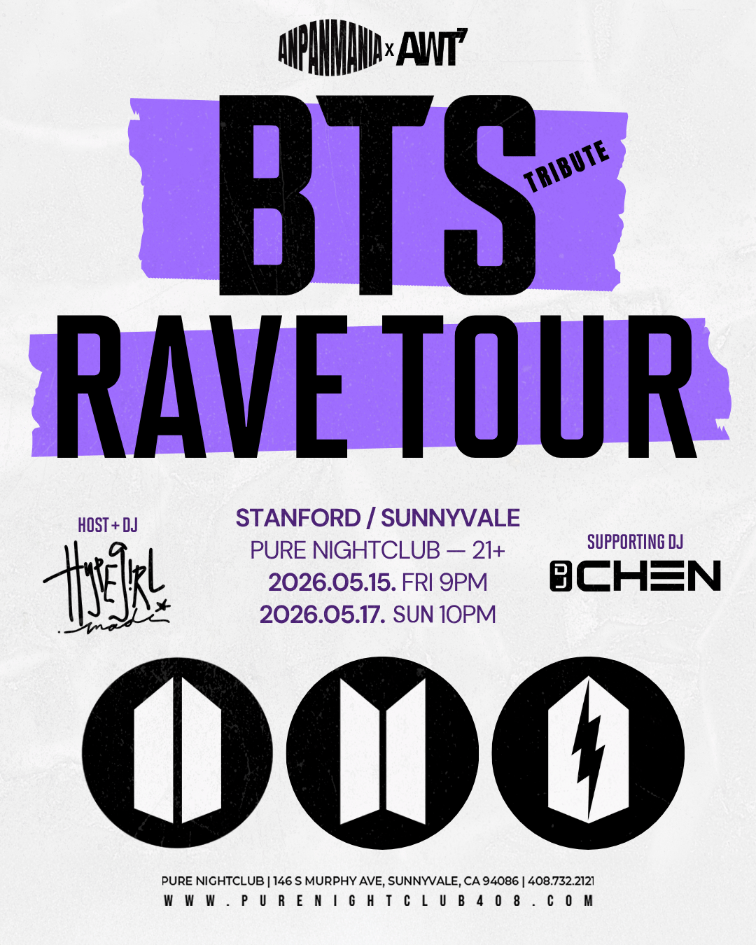 BTS (tribute) Rave Tour Tickets at Pure Nightclub in Sunnyvale by Pure ...