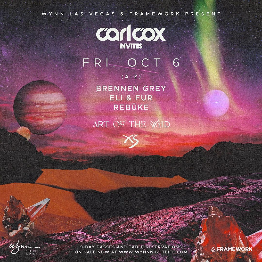 Carl Cox Art of the Wild Tickets at XS in Las Vegas by XS