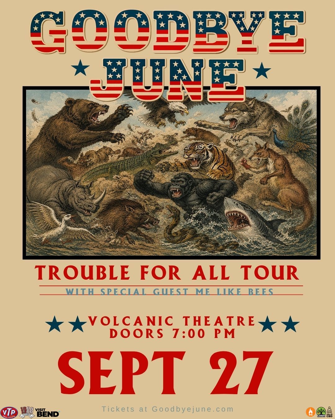 Poster: Goodbye June at Volcanic Theater Pub, Sep 28, 2026