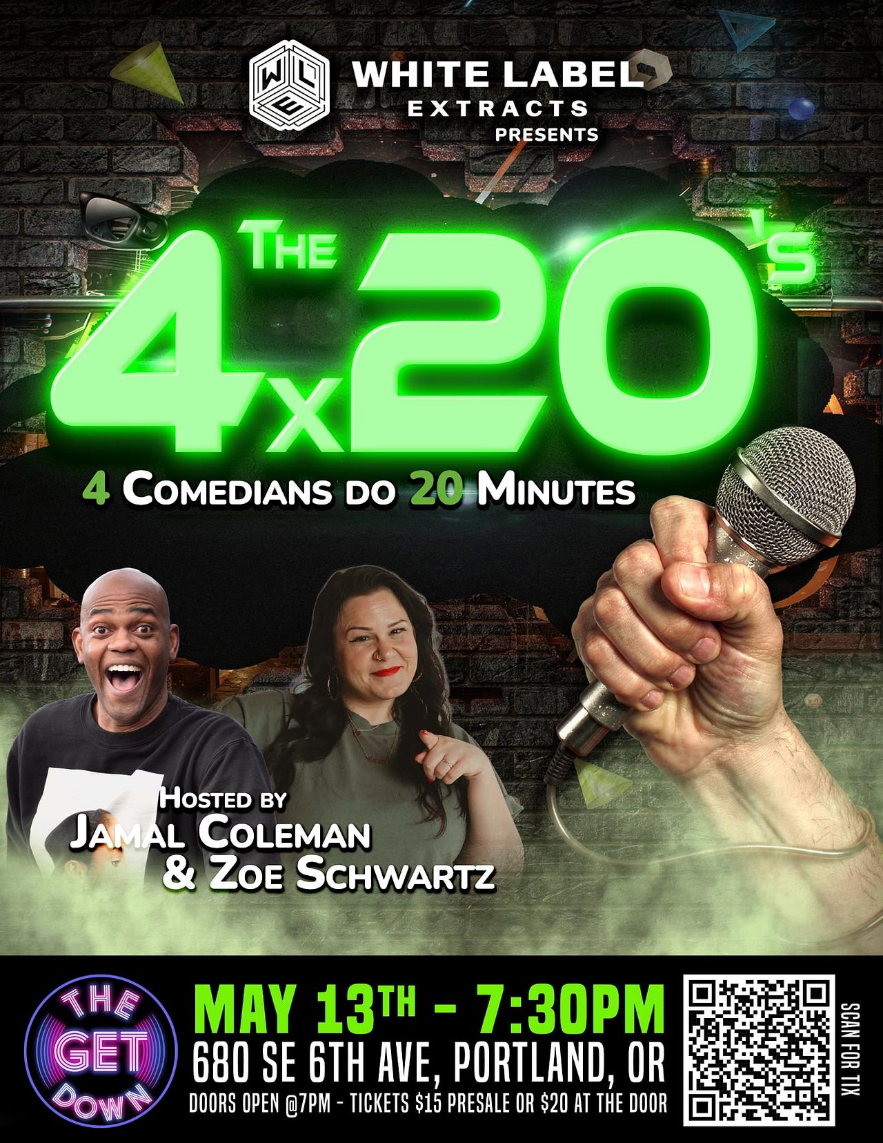 The 4 x 20s Comedy Show (seated show) Tickets at The Get Down in