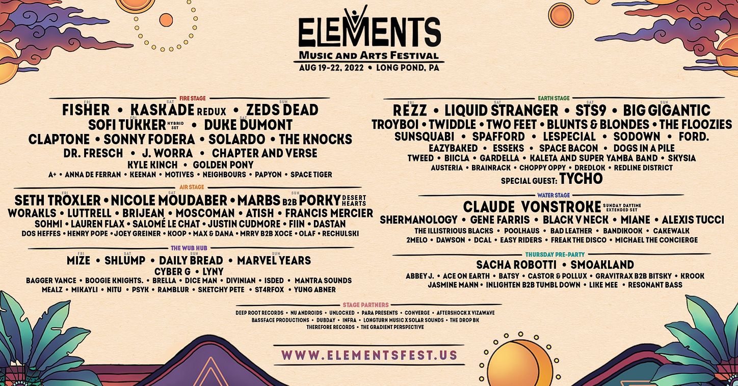 Elements Music & Arts Festival 2022 Tickets at Woodlands Outside of