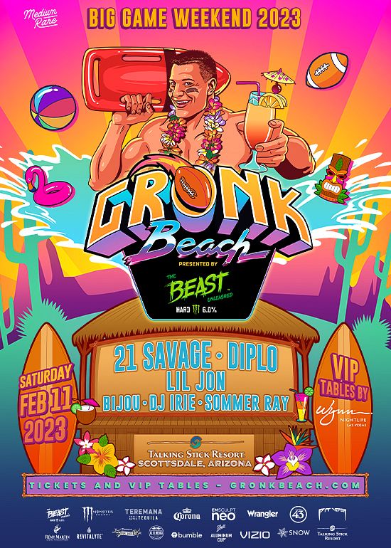 Gronk Beach Big Game Weekend Phoenix 2023 Tickets at Talking Stick Resort  in Scottsdale by Gronk Beach