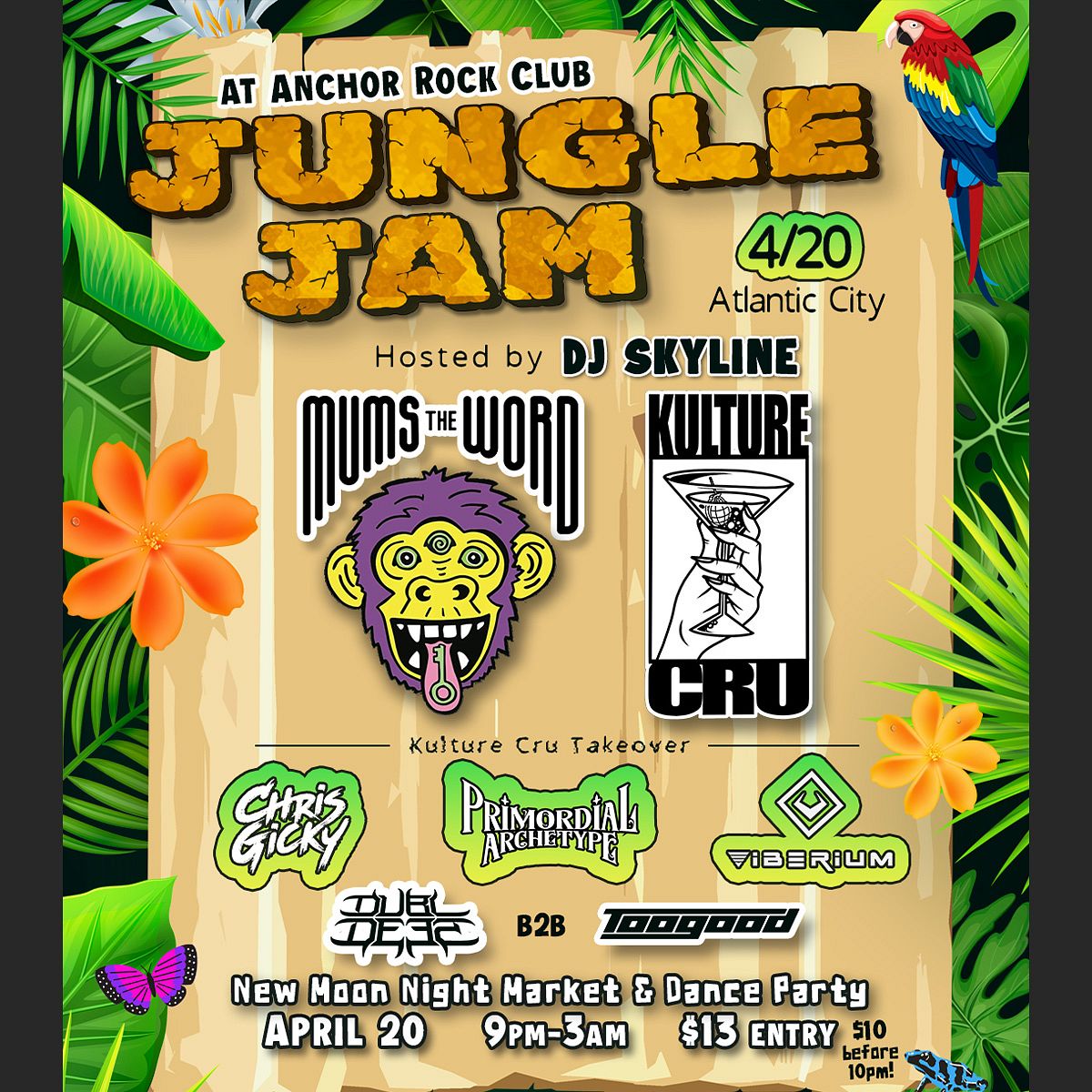 New Moon Night Market & Dance Party Jungle Jam Tickets at Anchor Rock