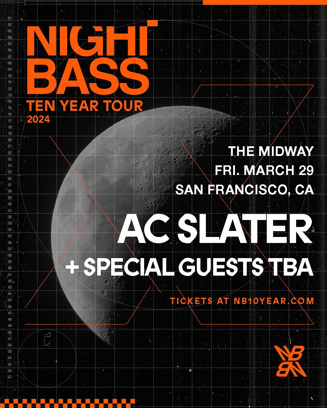 AC Slater Night Bass Ten Year Tour 2024 Tickets at The Midway in San