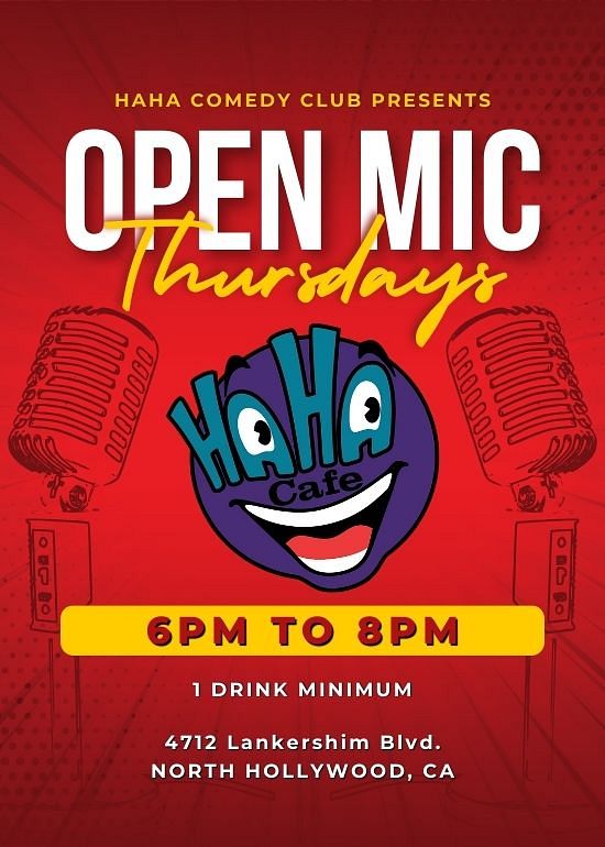 Open Mic Tickets at Ha Ha Comedy Club in Los Angeles by Haha Comedy ...