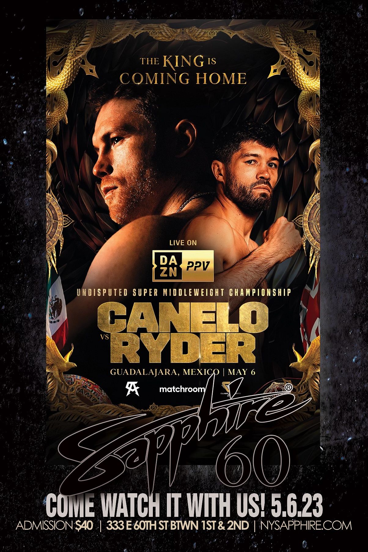 Fight Night Canelo vs Ryder Tickets at Sapphire 60 in New York by