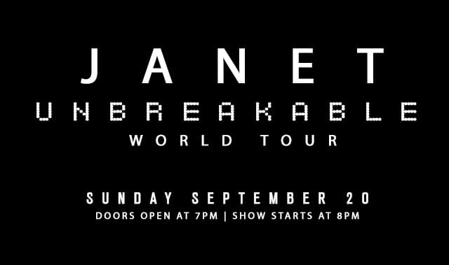 janet jackson unbreakable tour ticket