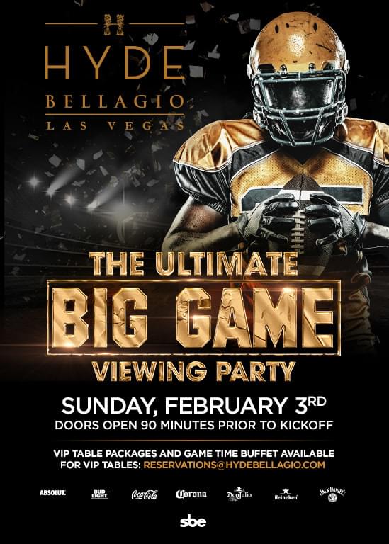 The Ultimate Big Game Viewing Party Tickets At Hyde Bellagio In Las 4621