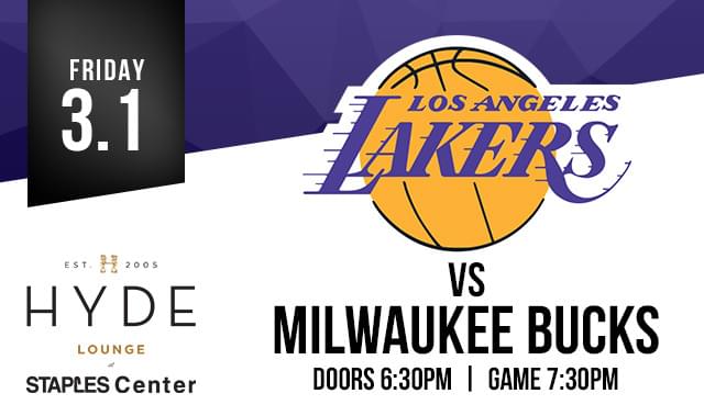 La Lakers Vs Milwaukee Bucks Tickets At Your Computer Or Mobile Device Tixr At Hyde Staples In Los Angeles At Hyde Lounge At Staples Center Tixr