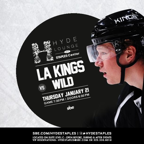 Kings vs Minnesota Tickets at Hyde STAPLES in Los Angeles by Hyde