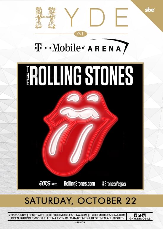 The Rolling Stones Tickets at Hyde TMobile Arena in Las Vegas by Hyde