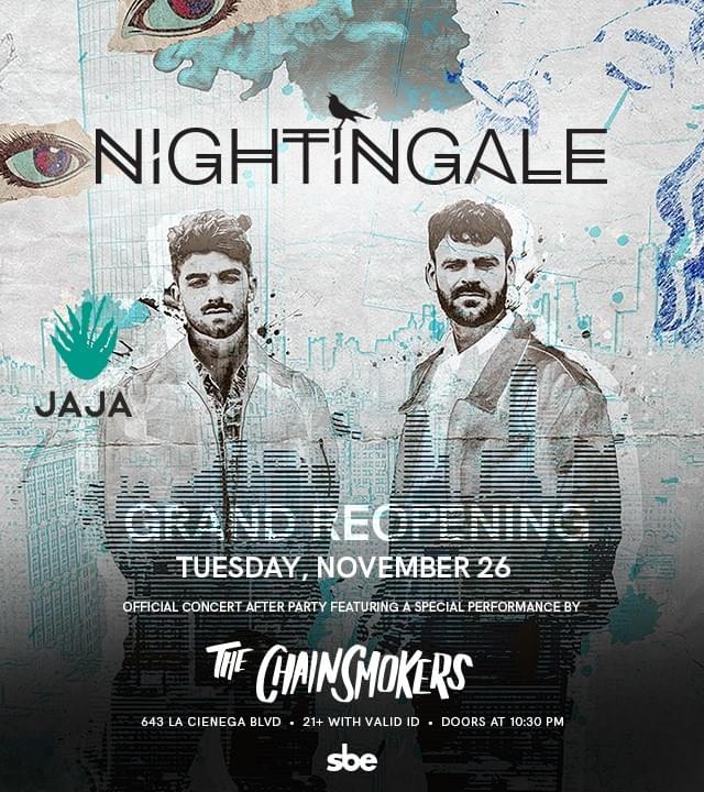 The Chainsmokers l Official Concert After Party Tickets at Nightingale