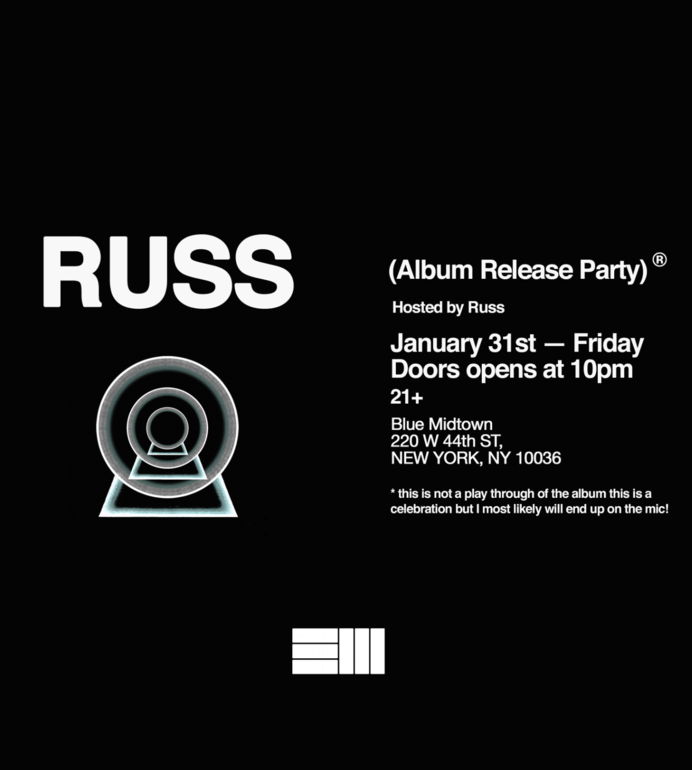 Russ Album Release Party Tickets at Blue Midtown in New York by Russ | Tixr