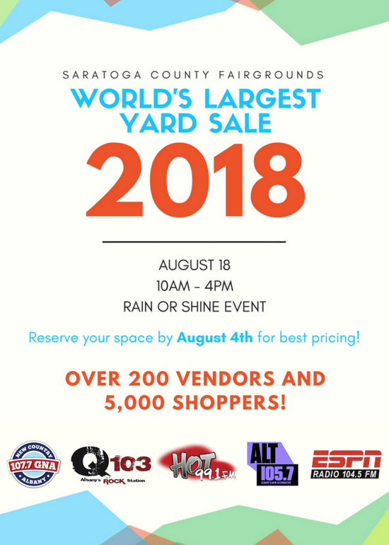 World S Largest Yard Sale 2018 Tickets At Saratoga County